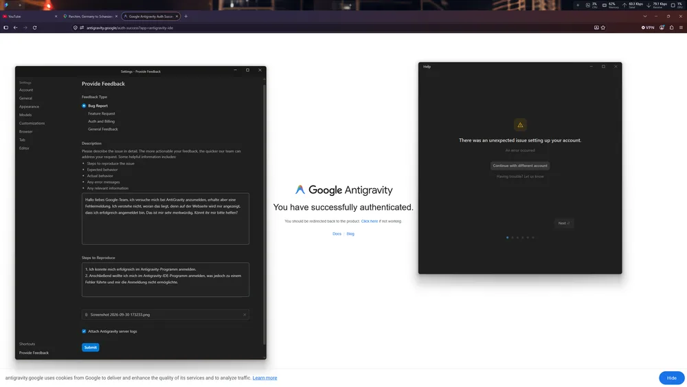 Sign-in Issues with Gemini and Anti-Gravity IDE