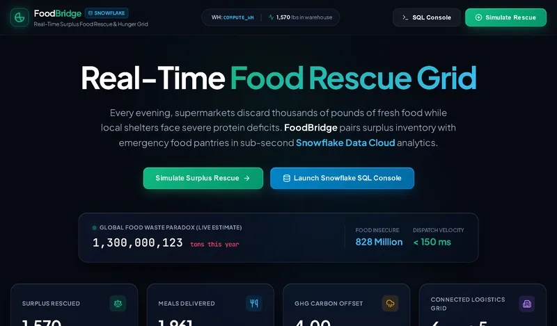 FoodBridge is a real-world example of using Snowflake to solve