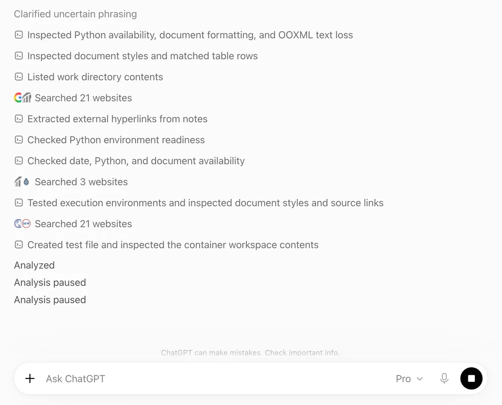 ChatGPT Pro keeps pausing Code Interpreter analysis ChatGPT Pro keeps pausing Code Interpreter analysis