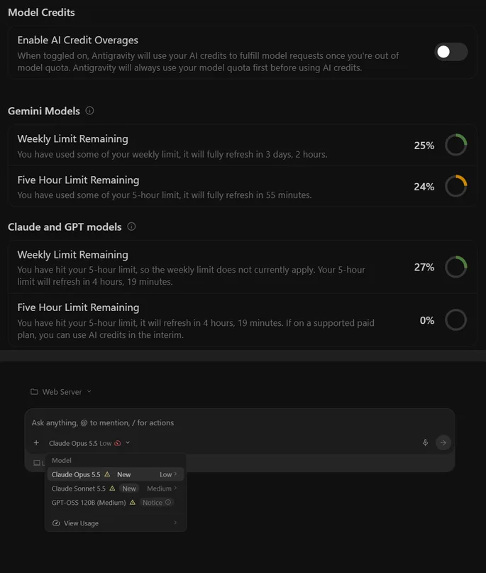 Gemini 模型在 Anigravity 2.7.1 里选不了,付费用户在线等 Gemini 模型在 Anigravity 2.7.1 里选不了,付费用户在线等