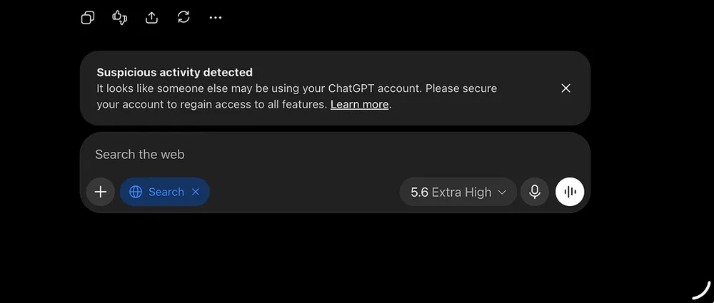 ChatGPT is flagging my account for suspicious activity but won't let me log out of devices