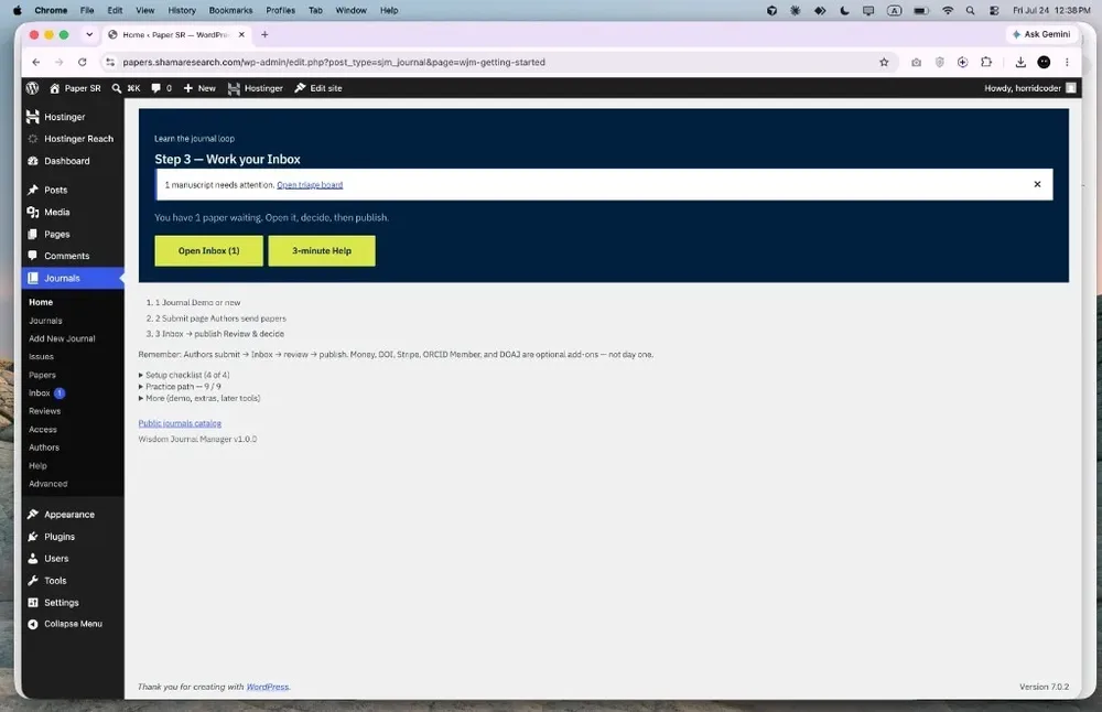 WordPress 做期刊投稿系统？我把 WJM 折腾了一周