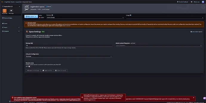 在 Coursera 跑 Generative AI 课程时遇到 SageMaker Studio 启动失败，大概率是掉进了 AWS 资源不足的坑里