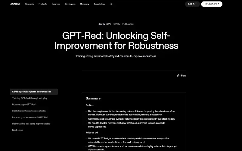 OpenAI's GPT-Red: Automating AI Safety