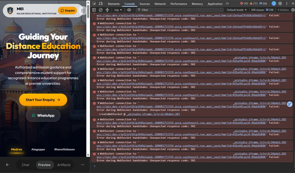 Google AI Studio previews stuck on old code and throwing 503s Google AI Studio previews stuck on old code and throwing 503s