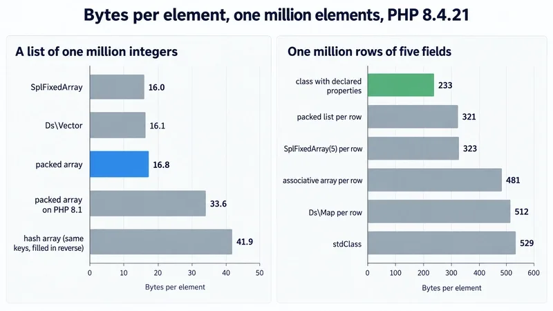 在 PHP 8.4 里给一个百万级数组随便加个字符串 Key，内存直接暴涨 25 MB