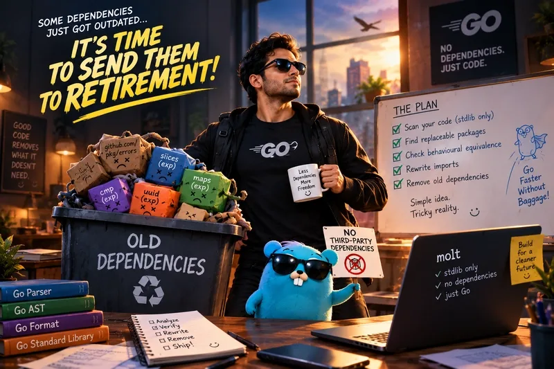 Go 项目清依赖别用正则，molt 认得 go.mod 的 replace