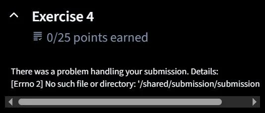 Repeated submissions scoring zero on Module 5 lab