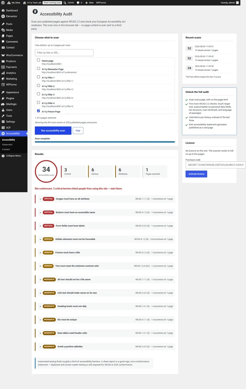 WordPress 网站想过 WCAG 2.2 认证