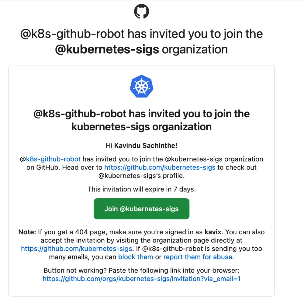 居然收到 Kubernetes SIGs 的官方邀请邮件了