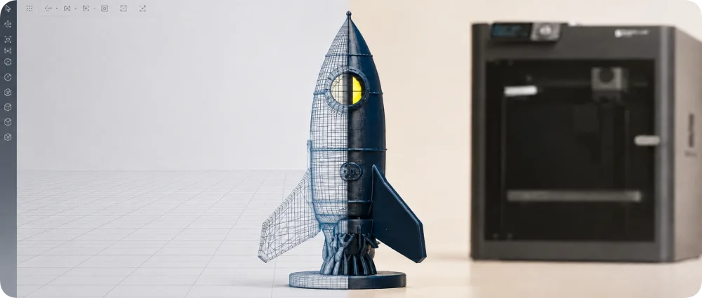 从一个黄色圆圈到 3D 打印出的实体火箭