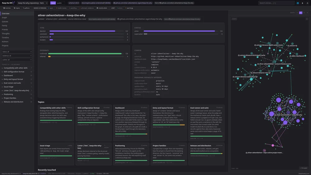 Keep the Why puts project rationale in Git so coding agents stop re-litigating settled decisions