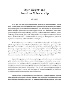 Open-Weight AI: Why Big Tech is Now Lobbying for It