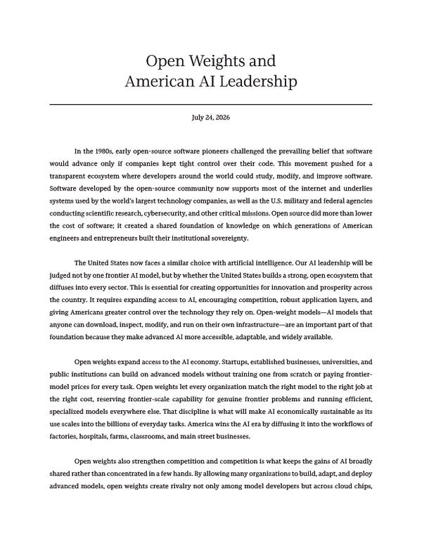Open-Weight AI: Why Big Tech is Now Lobbying for It