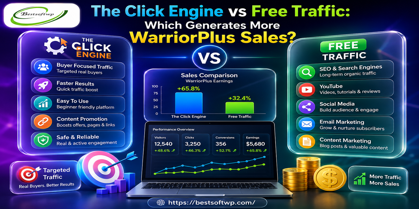 WarriorPlus Sales: The Click Engine vs Free Traffic