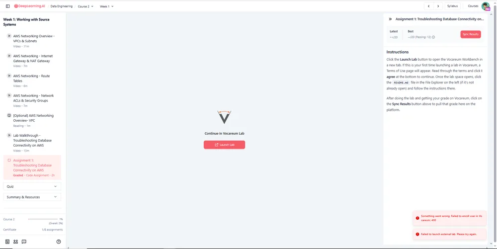 Lab Launch Failure: Unraveling the "Failed to Enroll User in Vocareum: 400" Error Lab Launch Failure: Unraveling the "Failed to Enroll User in Vocareum: 400" Error